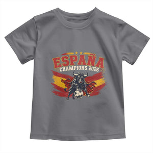 Spain Champions 2026 Toddler T Shirt Espana Soccer Fan Spanish Flag Bull