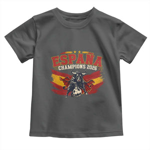 Spain Champions 2026 Toddler T Shirt Espana Soccer Fan Spanish Flag Bull