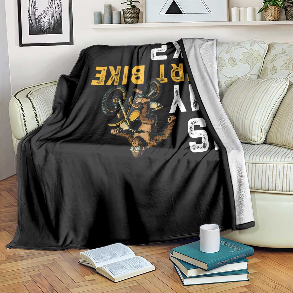 Funny Bigfoot Sasquatch Biker Throw Blanket Is My Dirt Bike OK TS14 Print Your Wear