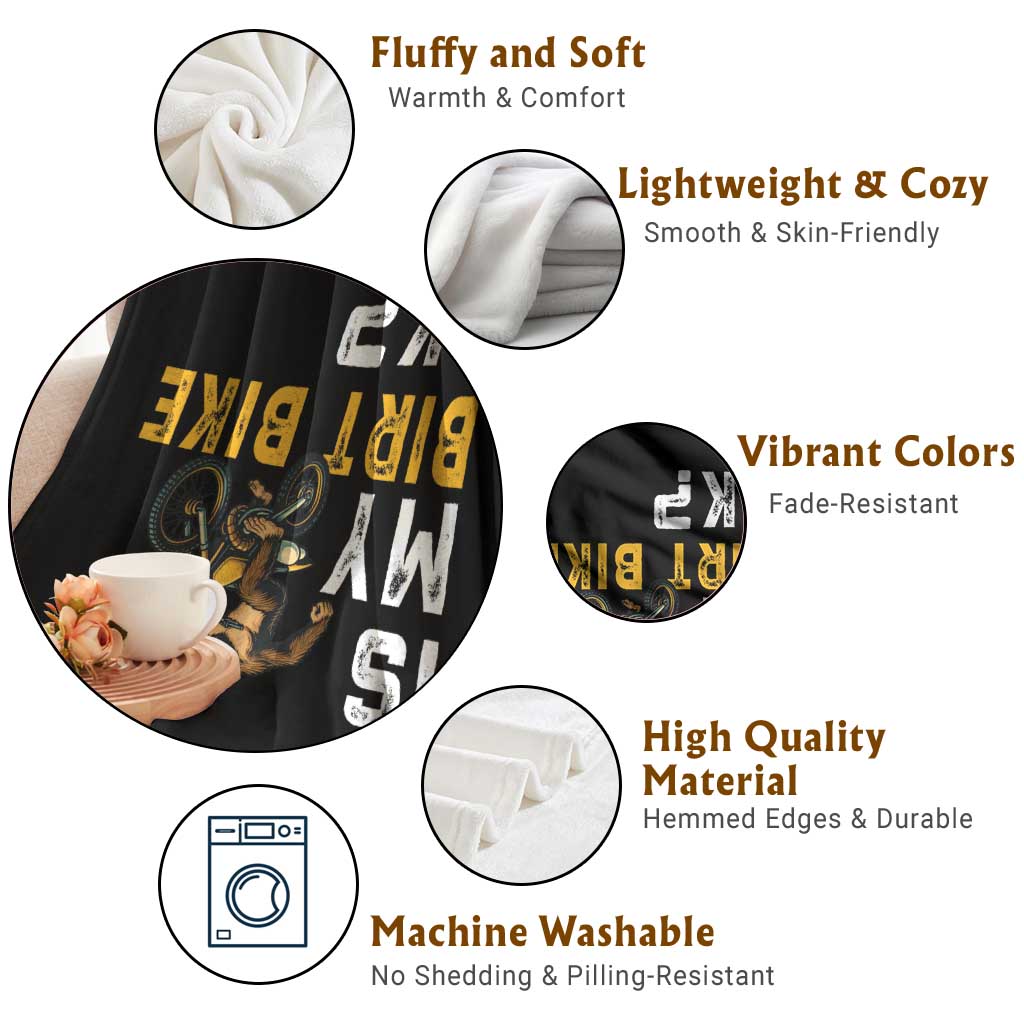 Funny Bigfoot Sasquatch Biker Throw Blanket Is My Dirt Bike OK TS14 Print Your Wear