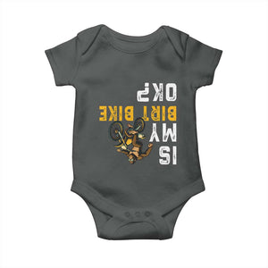 Funny Bigfoot Sasquatch Biker Baby Onesie Is My Dirt Bike OK TS14 Dark Heather Print Your Wear