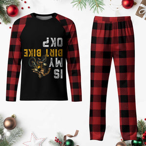 Funny Bigfoot Sasquatch Biker Plaid Pajama Set Is My Dirt Bike OK TS14 Buffalo Plaid Print Your Wear