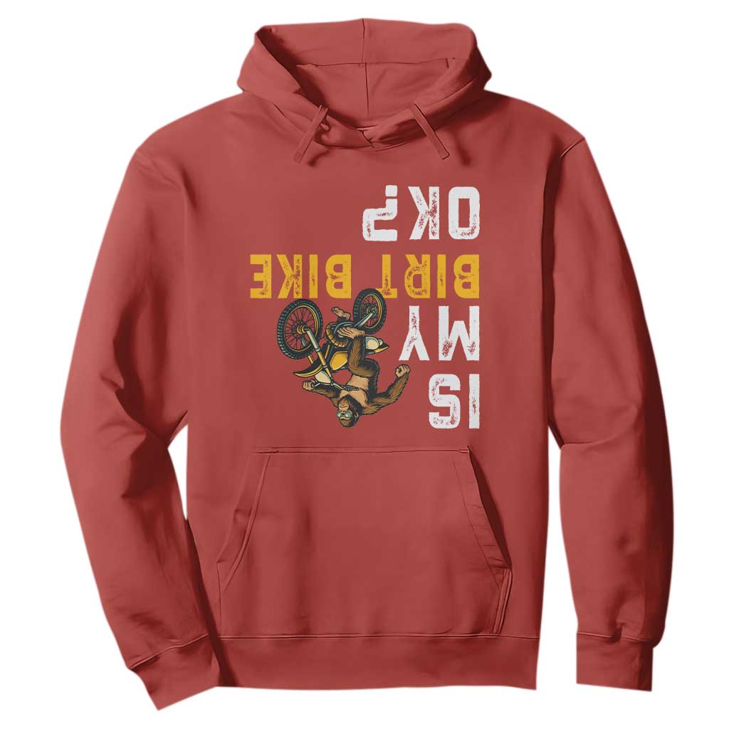 Funny Bigfoot Sasquatch Biker Hoodie Is My Dirt Bike OK TS14 Red Print Your Wear