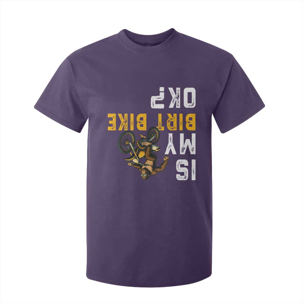Funny Bigfoot Sasquatch Biker T Shirt For Kid Is My Dirt Bike OK TS14 Purple Print Your Wear