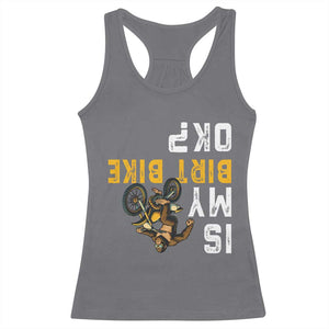 Funny Bigfoot Sasquatch Biker Racerback Tank Top Is My Dirt Bike OK TS14 Charcoal Print Your Wear
