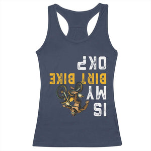 Funny Bigfoot Sasquatch Biker Racerback Tank Top Is My Dirt Bike OK TS14 Navy Print Your Wear
