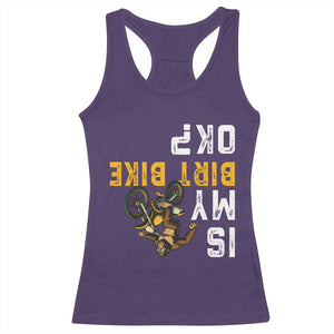 Funny Bigfoot Sasquatch Biker Racerback Tank Top Is My Dirt Bike OK TS14 Purple Print Your Wear