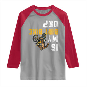 Funny Bigfoot Sasquatch Biker Raglan Shirt Is My Dirt Bike OK TS14 Sport Gray Red Print Your Wear
