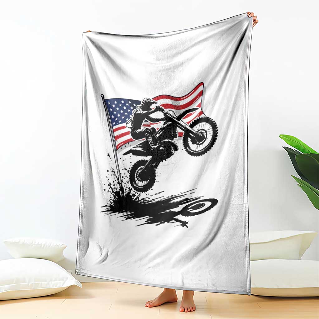 Dirt Bike American Flag Motocross Throw Blanket TS14 Print Your Wear