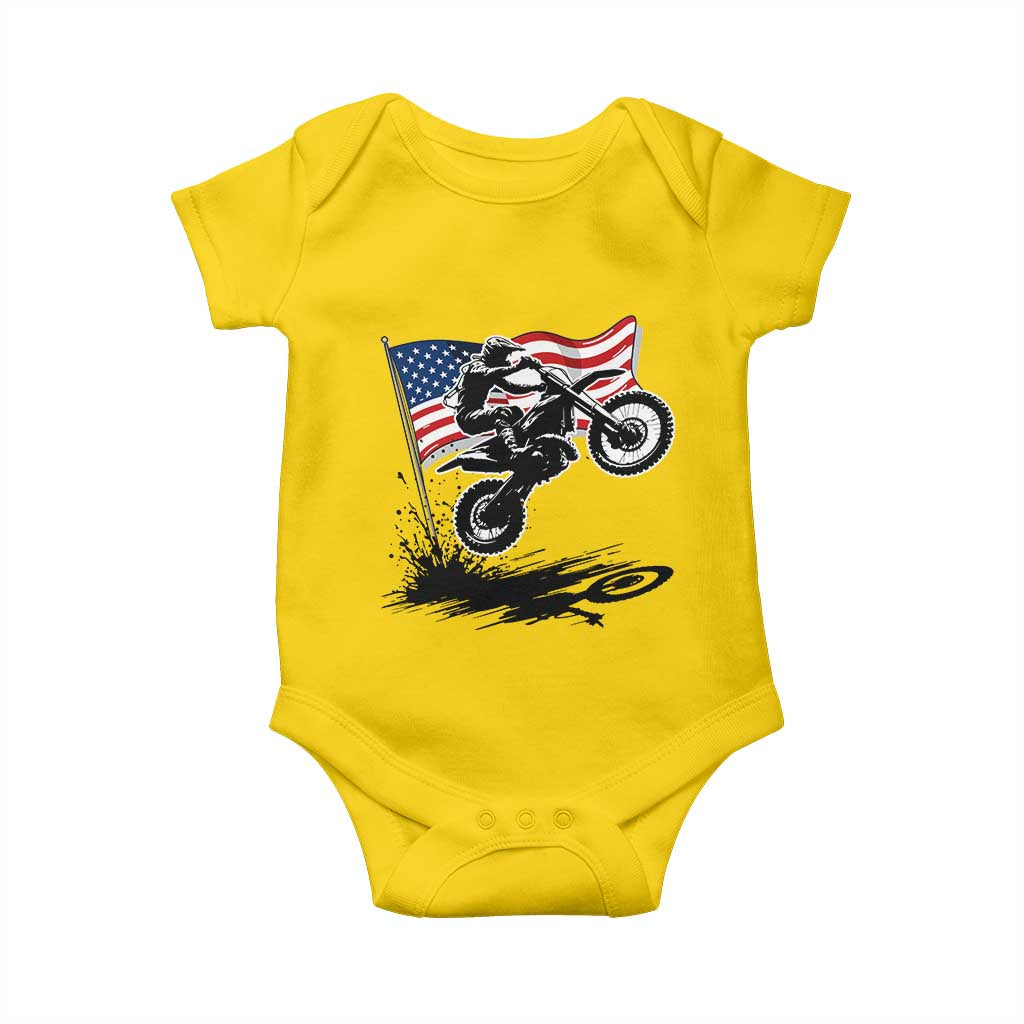 Dirt Bike American Flag Motocross Baby Onesie TS14 Daisy Print Your Wear