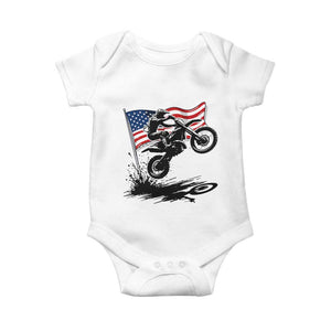 Dirt Bike American Flag Motocross Baby Onesie TS14 White Print Your Wear