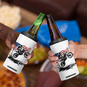 Dirt Bike American Flag Motocross 4 in 1 Can Cooler Tumbler TS14 Print Your Wear