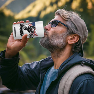 Dirt Bike American Flag Motocross 4 in 1 Can Cooler Tumbler TS14 Print Your Wear