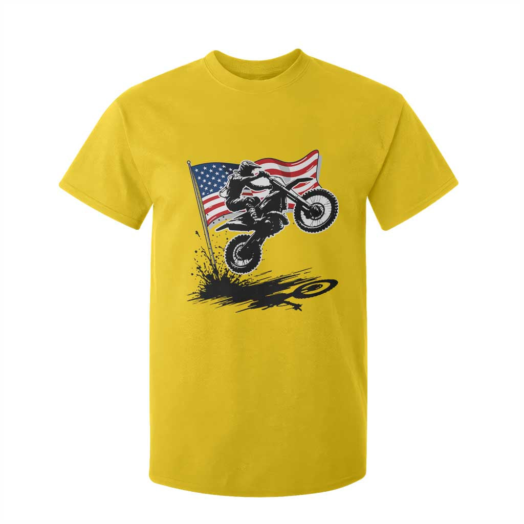Dirt Bike American Flag Motocross T Shirt For Kid TS14 Daisy Print Your Wear