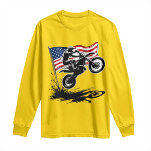 Dirt Bike American Flag Motocross Long Sleeve Shirt TS14 Daisy Print Your Wear