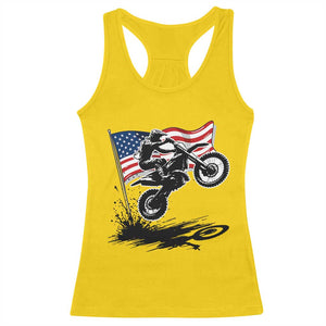 Dirt Bike American Flag Motocross Racerback Tank Top TS14 Daisy Print Your Wear