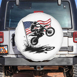Dirt Bike American Flag Motocross Spare Tire Cover TS14 No hole White Print Your Wear