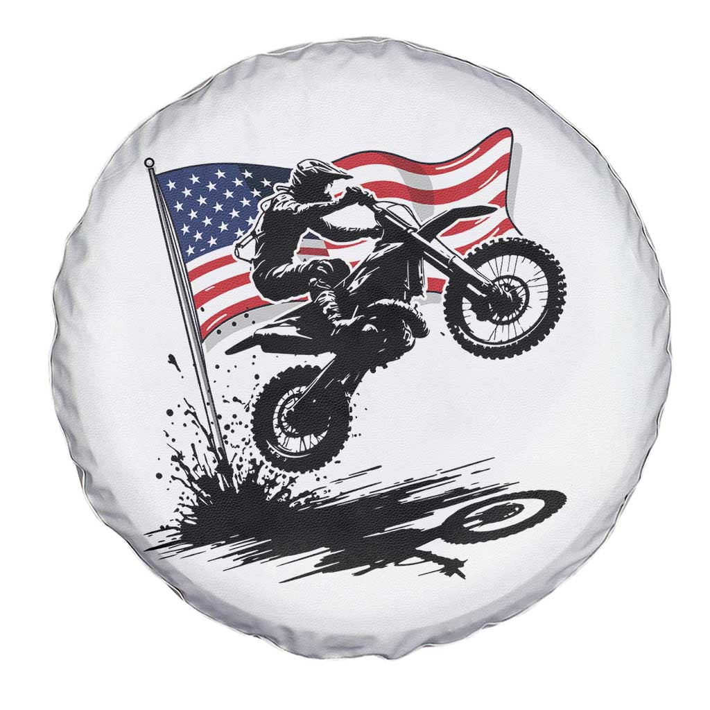 Dirt Bike American Flag Motocross Spare Tire Cover TS14 Print Your Wear