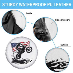 Dirt Bike American Flag Motocross Spare Tire Cover TS14 Print Your Wear
