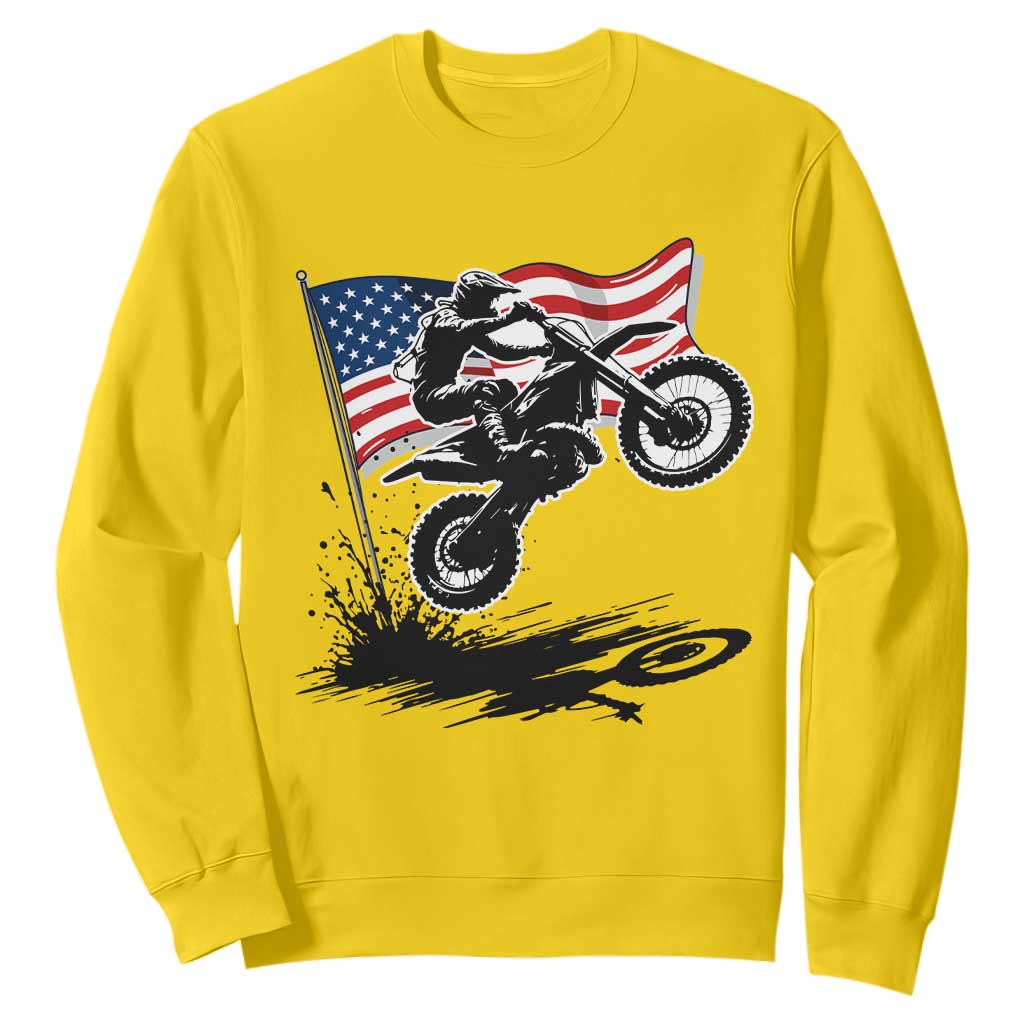 Dirt Bike American Flag Motocross Sweatshirt TS14 Daisy Print Your Wear
