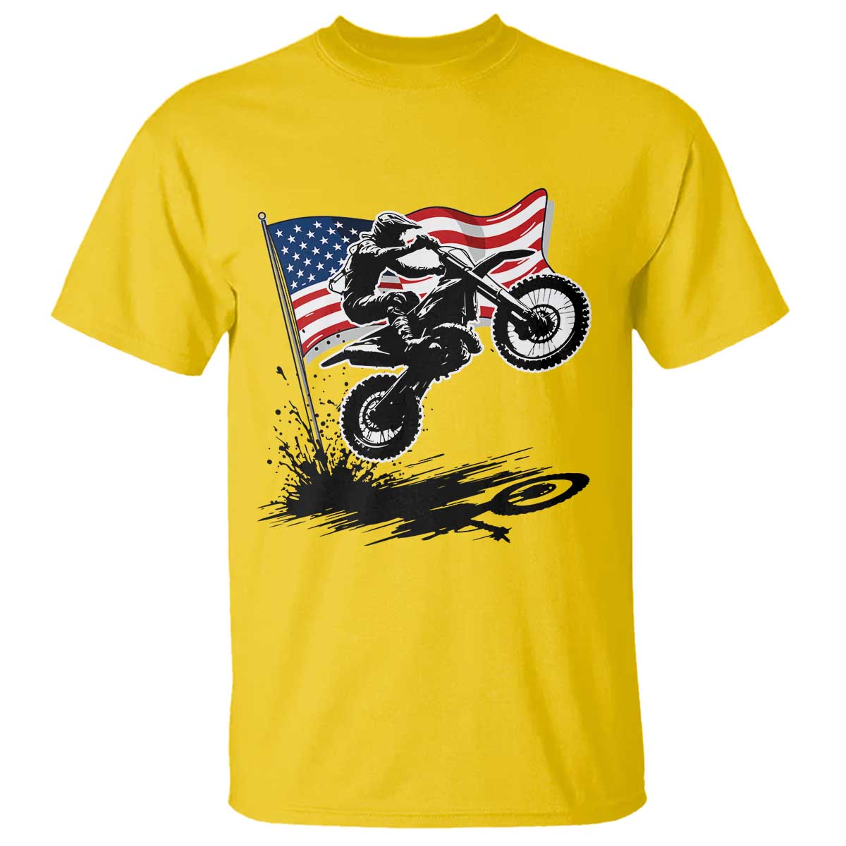 Dirt Bike American Flag Motocross T Shirt TS14 Daisy Print Your Wear