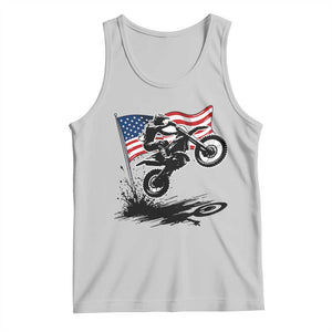 Dirt Bike American Flag Motocross Tank Top TS14 Ash Print Your Wear