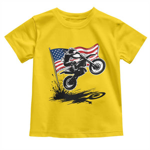 Dirt Bike American Flag Motocross Toddler T Shirt TS14 Daisy Print Your Wear