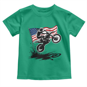 Dirt Bike American Flag Motocross Toddler T Shirt TS14 Irish Green Print Your Wear