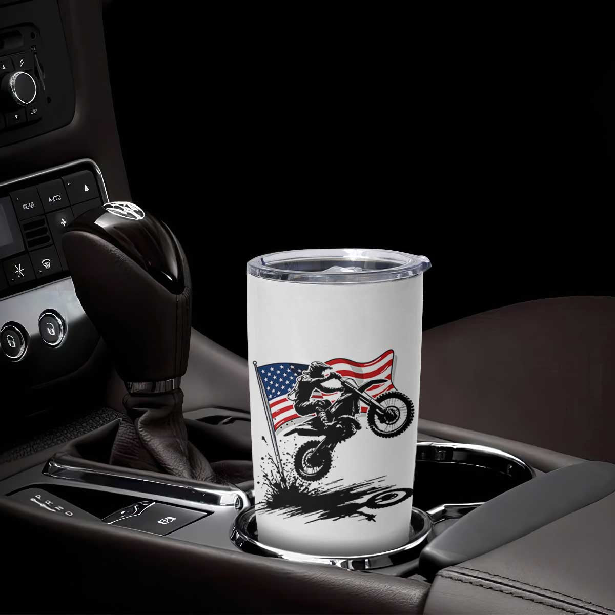 Dirt Bike American Flag Motocross Tumbler Cup TS14 Print Your Wear