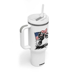 Dirt Bike American Flag Motocross Tumbler With Handle TS14 Print Your Wear