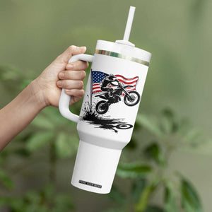 Dirt Bike American Flag Motocross Tumbler With Handle TS14 Print Your Wear