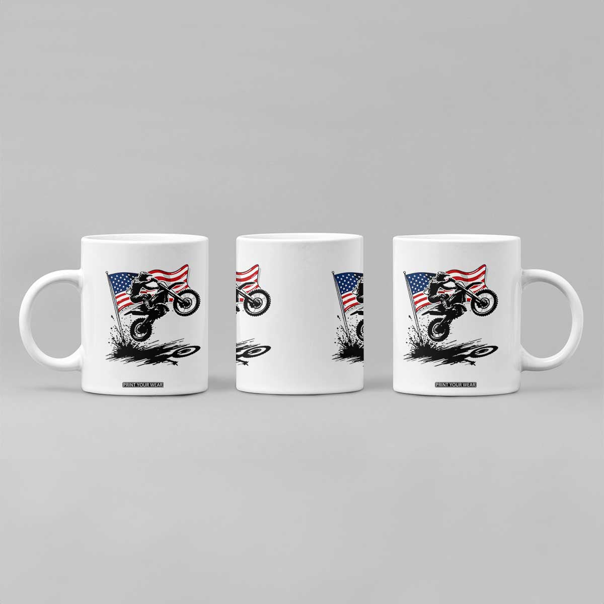 Dirt Bike American Flag Motocross Coffee Mug TS14 Print Your Wear