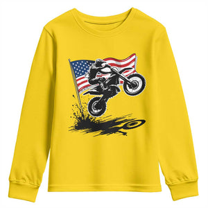 Dirt Bike American Flag Motocross Youth Sweatshirt TS14 Daisy Print Your Wear