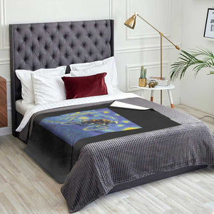 Bigfoot Dirt Bike Sasquatch Throw Blanket Starry Night Van Gogh Biker TS14 Print Your Wear