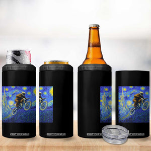 Bigfoot Dirt Bike Sasquatch 4 in 1 Can Cooler Tumbler Starry Night Van Gogh Biker TS14 Print Your Wear