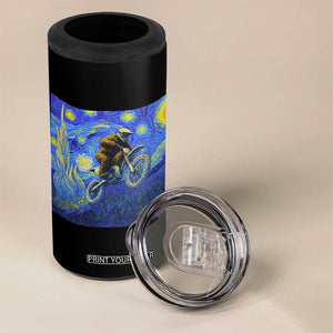 Bigfoot Dirt Bike Sasquatch 4 in 1 Can Cooler Tumbler Starry Night Van Gogh Biker TS14 Print Your Wear
