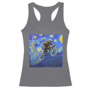 Bigfoot Dirt Bike Sasquatch Racerback Tank Top Starry Night Van Gogh Biker TS14 Charcoal Print Your Wear
