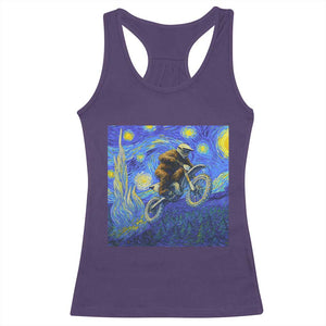 Bigfoot Dirt Bike Sasquatch Racerback Tank Top Starry Night Van Gogh Biker TS14 Purple Print Your Wear