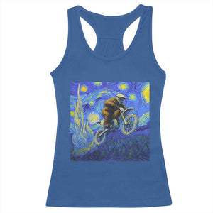 Bigfoot Dirt Bike Sasquatch Racerback Tank Top Starry Night Van Gogh Biker TS14 Royal Blue Print Your Wear