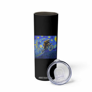 Bigfoot Dirt Bike Sasquatch Skinny Tumbler Starry Night Van Gogh Biker TS14 Print Your Wear