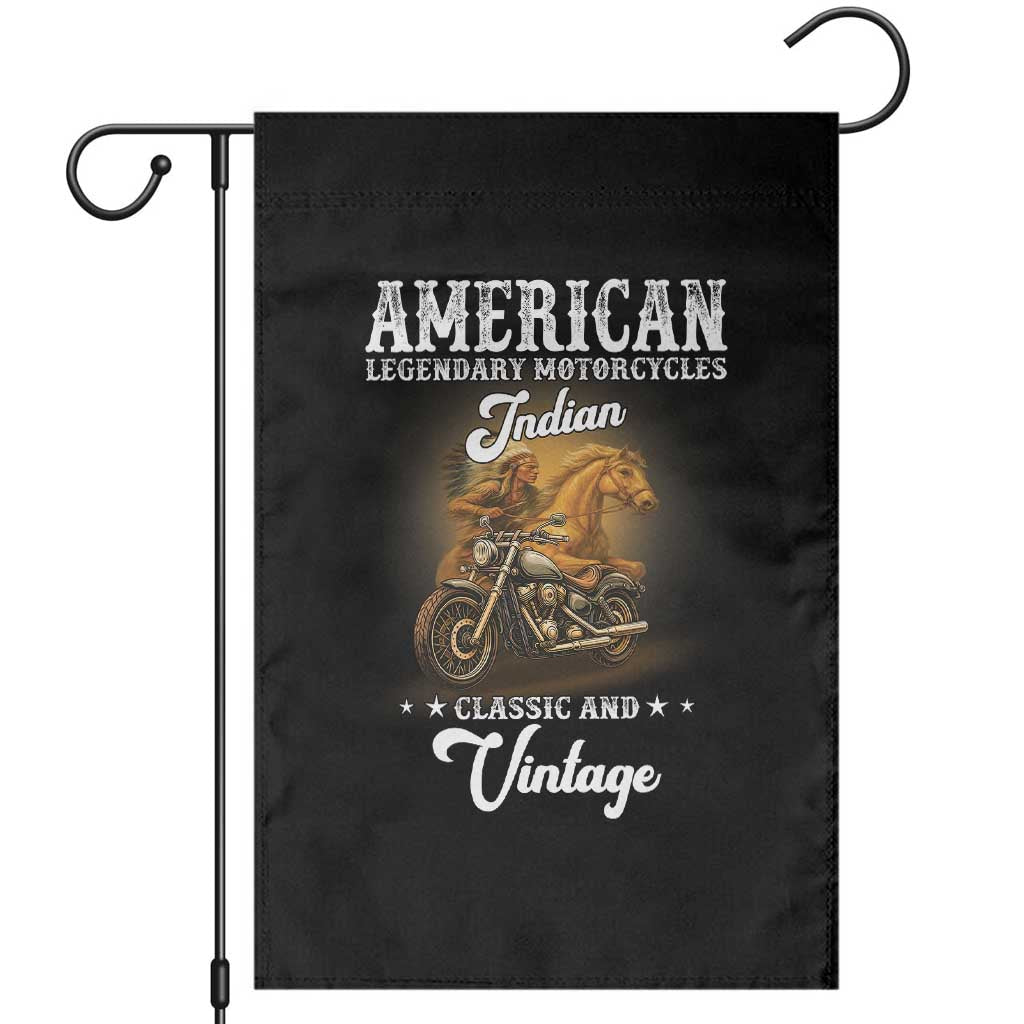 Native American Motorcycle Indian Bikers Club Classic And Vintage Garden Flag TS14 Black Print Your Wear