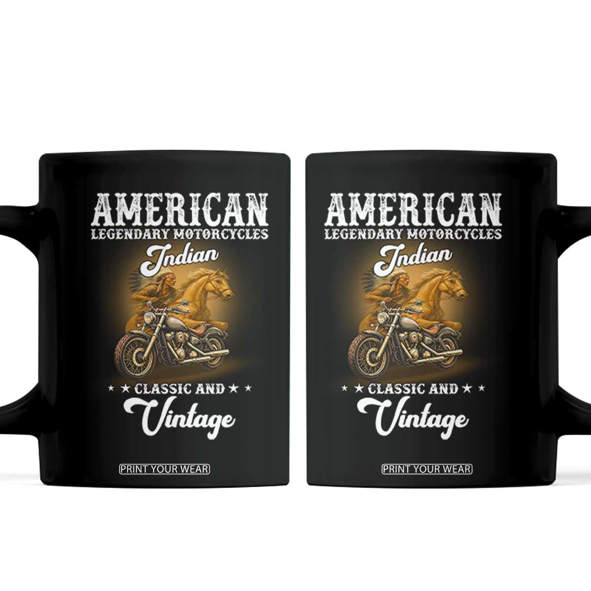 Native American Motorcycle Indian Bikers Club Classic And Vintage Coffee Mug TS14 Black Print Your Wear
