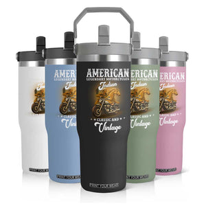Native American Motorcycle Indian Bikers Club Classic And Vintage Flip Straw Tumbler TS14 Print Your Wear