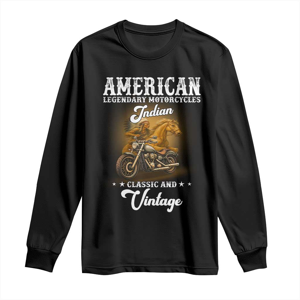 Native American Motorcycle Indian Bikers Club Classic And Vintage Long Sleeve Shirt TS14 Black Print Your Wear