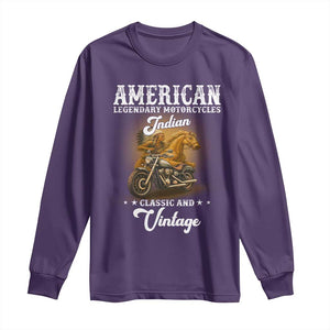 Native American Motorcycle Indian Bikers Club Classic And Vintage Long Sleeve Shirt TS14 Purple Print Your Wear