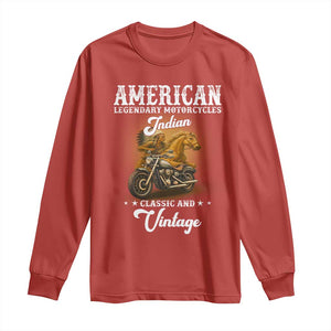 Native American Motorcycle Indian Bikers Club Classic And Vintage Long Sleeve Shirt TS14 Red Print Your Wear