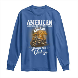 Native American Motorcycle Indian Bikers Club Classic And Vintage Long Sleeve Shirt TS14 Royal Blue Print Your Wear