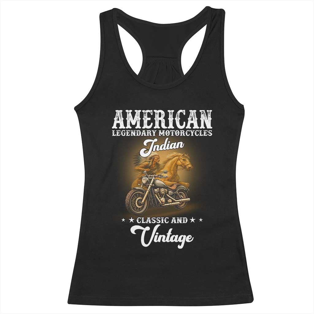 Native American Motorcycle Indian Bikers Club Classic And Vintage Racerback Tank Top TS14 Black Print Your Wear
