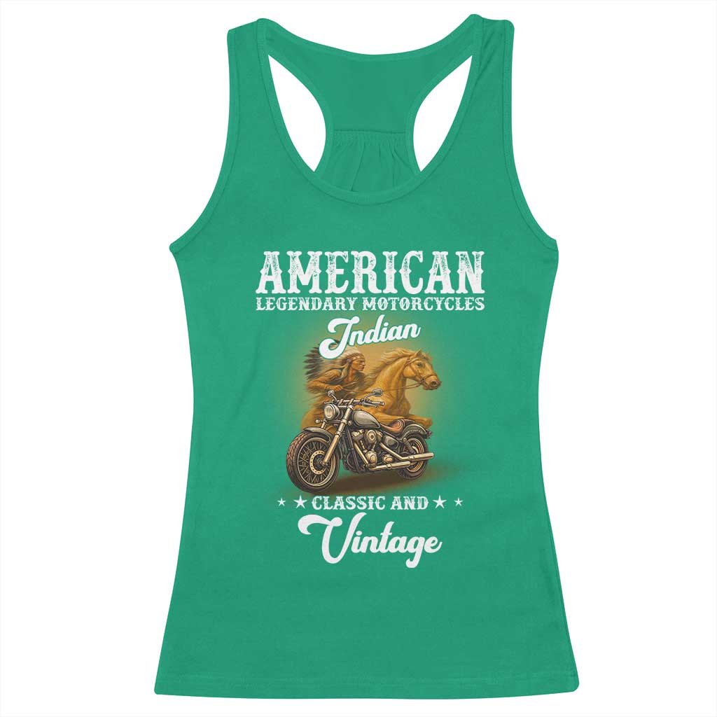 Native American Motorcycle Indian Bikers Club Classic And Vintage Racerback Tank Top TS14 Irish Green Print Your Wear