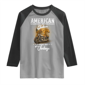 Native American Motorcycle Indian Bikers Club Classic And Vintage Raglan Shirt TS14 Sport Gray Black Print Your Wear